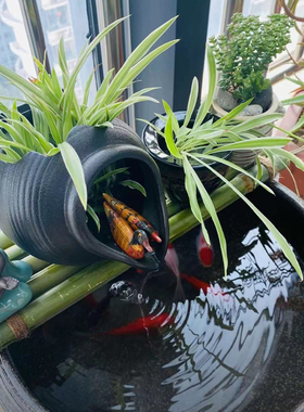 木板垫板鱼缸流水板竹排配件装饰diy摆件装饰Q品陶瓷流水器支撑板