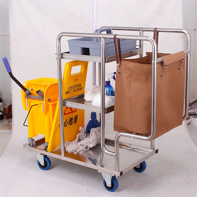 保洁车多功能清洁车酒店布草车不锈钢宾馆物业工具手推垃圾极车,淘宝优惠券,粉丝福利购,淘宝优惠卷