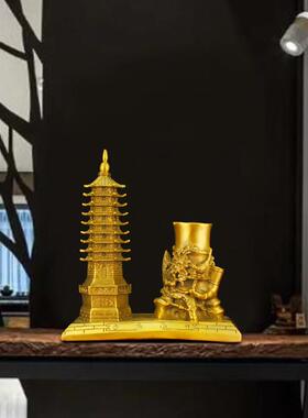 文昌塔带笔筒9九层的纯铜文峰塔铜塔摆件学生礼物办公室书桌装饰