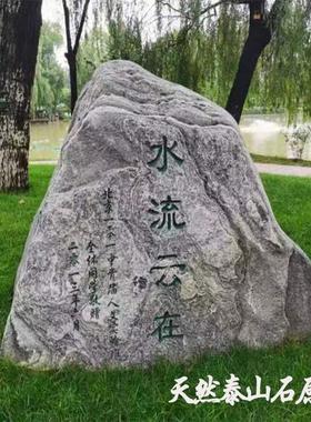 泰山天然原石镇宅大型风景观庭院别墅草坪假山靠山石刻字雪浪石头