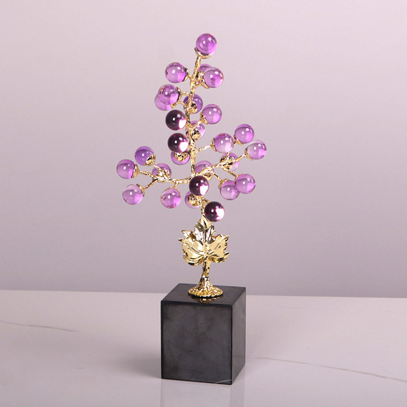 水晶葡萄树摆件客厅高级感轻奢招财创意家居装饰品玄关酒柜工艺礼,淘宝优惠券,粉丝福利购,淘宝优惠卷