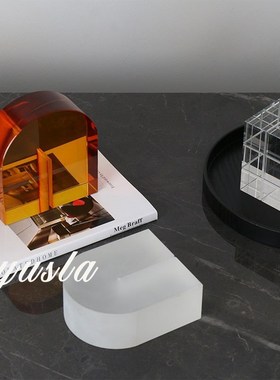 北欧样板房间轻奢水晶创意艺术软装饰品售楼处家居电视柜桌面摆件