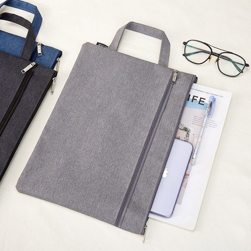 杰利 a4文件袋双层双拉链学生用科目分类手提包多层帆布小清新防,淘宝优惠券,粉丝福利购,淘宝优惠卷