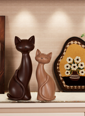 猫咪摆件一对高级感乔迁新居礼物
