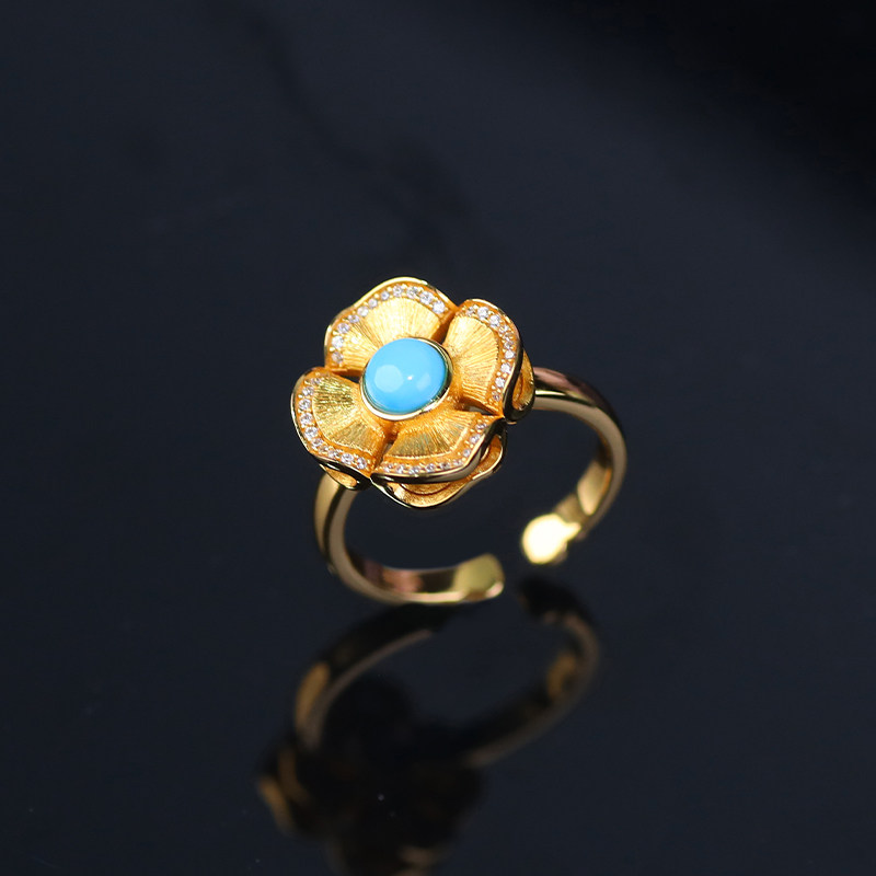 QUEENA.Z 2026 New Designer Series Women’s Turquoise Ring HK090421008