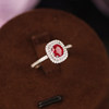 QUEENA.Z 2026 New Designer Series Women's Light Luxury 18k Ruby Ring HK550314002