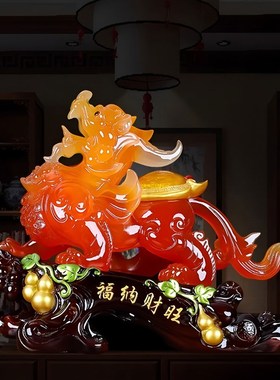 貔貅招财摆件一对客厅酒柜办公室桌面装饰品公司乔迁店铺开