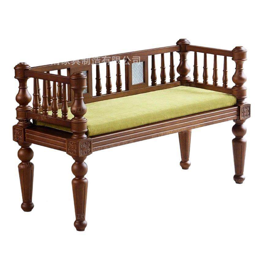 欧式中双人长椅术-实木客厅阳台长沙发椅艺凳子床古尾凳法式复古,淘宝优惠券,粉丝福利购,淘宝优惠卷