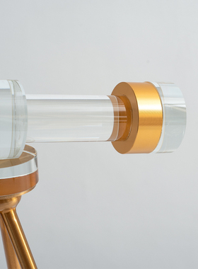 轻奢创意水晶金属望远镜摆件办公室书柜陈设样板间售楼处软装饰品