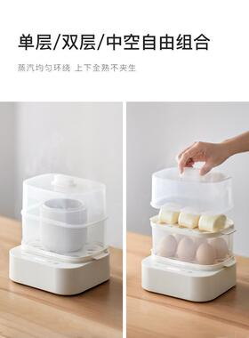 新款直销煮蛋器蒸蛋器家用多功能小型迷你双层早餐机煮鸡蛋神器宿
