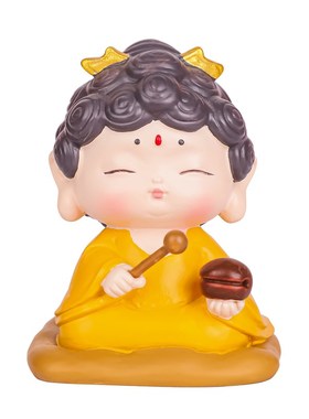 赐福小汽车可爱网红小观音小佛祖摆件家居玄关桌面装饰品装饰摆件