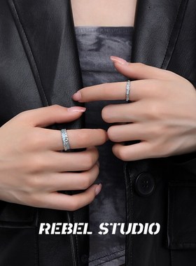 海蓝滴油戒指小众设计冷淡风高级感开口食指戒情侣时尚个性指环女