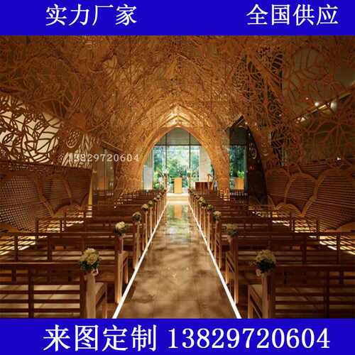 热销香槟金色雕花铝单板外墙门头镂空铝单板幕墙招牌波浪形铝单板 - 图1