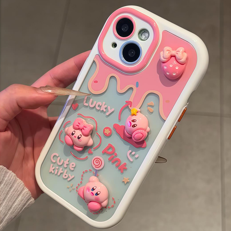 卡通卡比立体草莓新款适用苹果16Pro手机壳iPhone15max11小米14荣耀200华为mate70puar80k60opporeno13nova12 - 图3