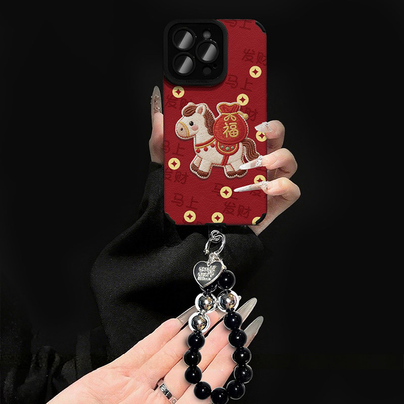 新年刺绣福袋小马超火马年适用苹果17Pro手机壳iPhone16max小米15华为mate80pura70k60nova14荣耀500vivox300,淘宝优惠券,粉丝福利购,淘宝优惠卷