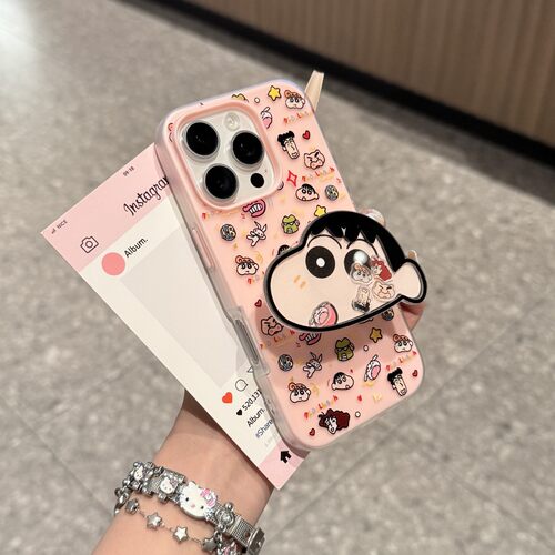 满屏蜡笔小新摇摇乐支架适用苹果17Pro手机壳iPhone16max小米15华为mate80pura70k90reno14荣耀400x300一加13 - 图2