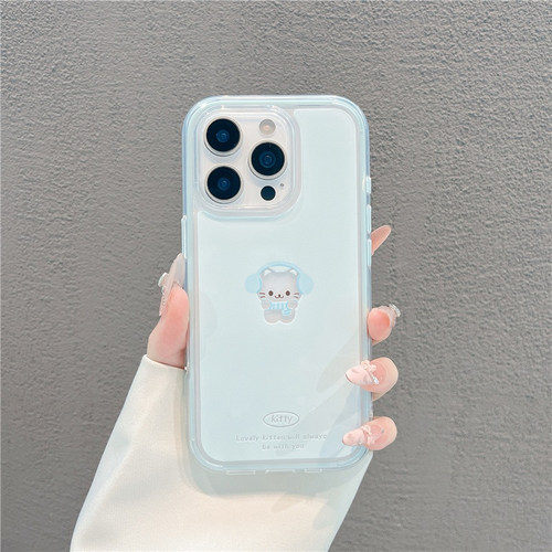 镂空帽子耳机猫咪新款适用苹果17Pro手机壳iPhone16max13小米15华为mate80pura70k60reno14荣耀400x300findx9 - 图1