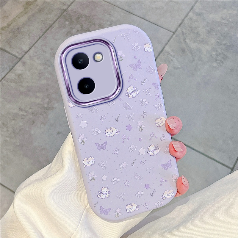 猫咪小碎花适用vivoY100I手机壳Y78新款Y77高级Y78+防摔Y78PLUS硅胶vivo全包vivi维沃viv0y女款voviy保护套 - 图2