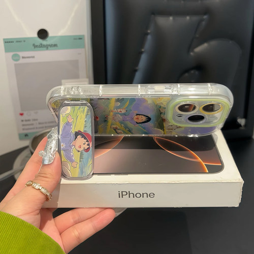 小丸子摊手镜子支架适用苹果16Promax手机壳iPhone15Pro小米14华为mate60p50k70荣耀200OPPOReno12note13s19 - 图3