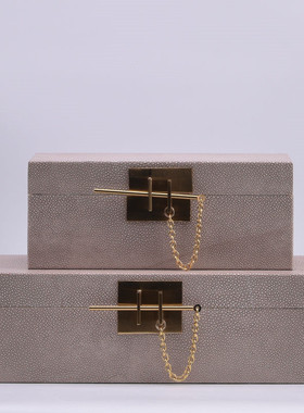 新中式祥云首饰盒三件套收纳盒样板房卧室梳妆台衣帽间装饰品摆件