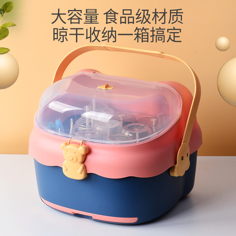 奶瓶收纳箱沥水架防尘盖宝宝餐具收纳盒碗筷辅食工具收纳婴儿专用,淘宝优惠券,粉丝福利购,淘宝优惠卷