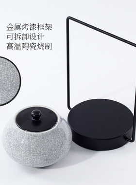 新中式陶瓷储物罐摆件售楼部样板间书房客厅玄关酒柜软装饰品摆设