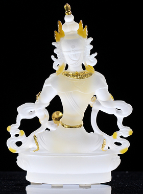 古法琉璃金刚萨埵佛像彩绘画脸贴金佛堂寺庙居家供奉水晶金刚萨垛