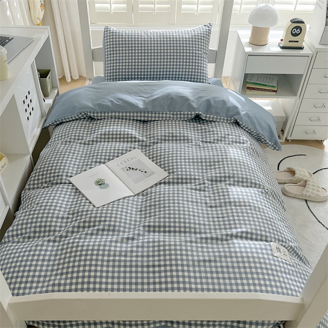 Student dormitory quilt cover single bed three-piece set children's sheets 1.2 all cotton quilt quilt six-piece set 3