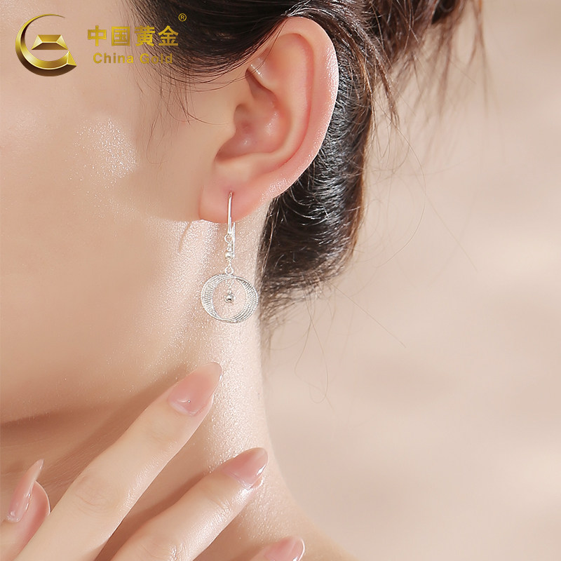 中国黄金星光之环耳环幸运银河银耳环足银999耳钩送女友生日礼物,淘宝优惠券,粉丝福利购,淘宝优惠卷