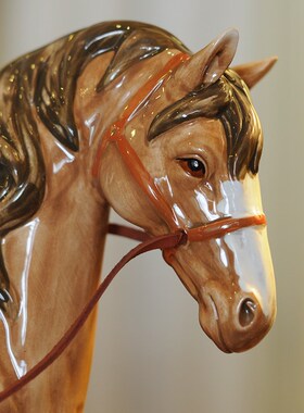 方亚陶瓷马摆件工艺品家居饰品客厅桌面装饰礼品玄关开业装饰品