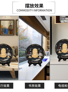 活性炭雕工艺品黄鹤楼家居客厅装饰品摆件商务礼品定制碳雕摆设