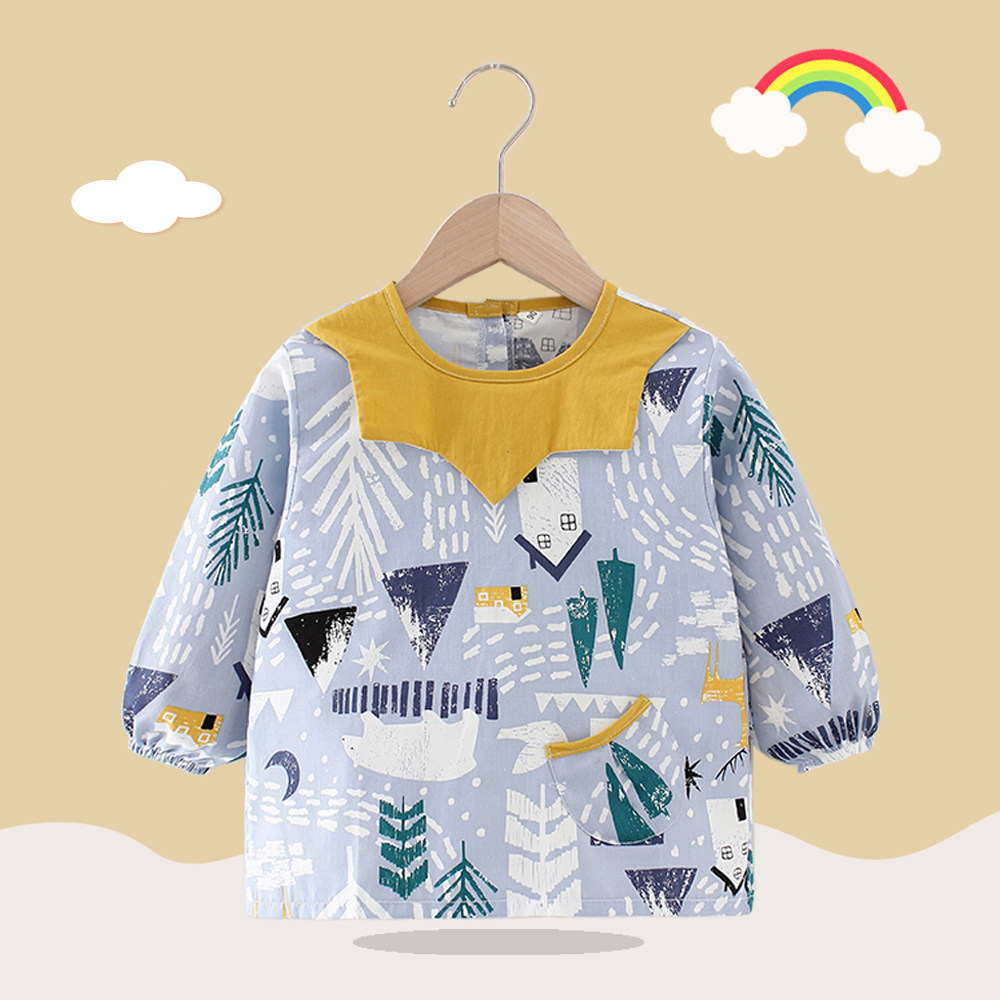 春秋纯棉宝宝罩衣儿童围裙防水防脏男女宝宝吃饭围兜婴幼儿反穿衣,淘宝优惠券,粉丝福利购,淘宝优惠卷