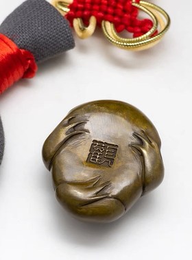 官作金蟾手把件男士随身把玩铜摆件文玩工艺品手捻解压盘蟾蜍茶宠