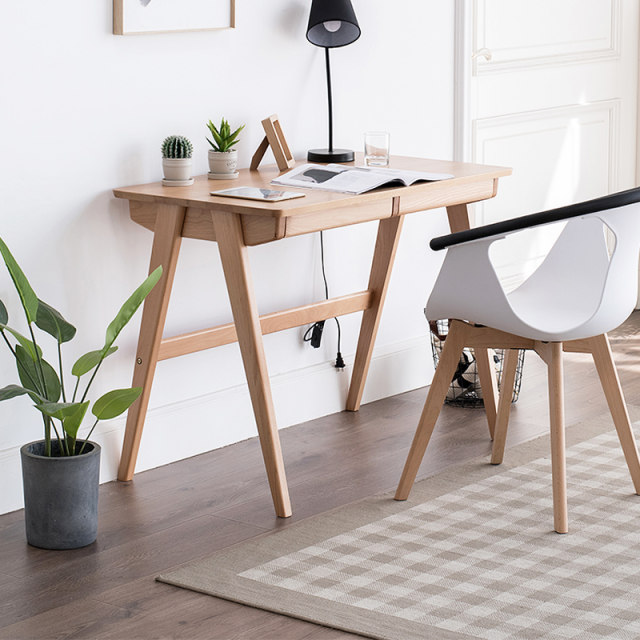 Zhimu Workshop pure solid wood desk 1.2 meters Nordic Japanese style simple beech computer desk 0.8 meters study desk