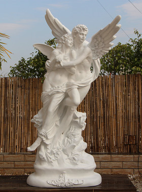 玻璃钢人物雕塑花园母子大摆件小孩情侣天使KTV酒店大堂落地摆设