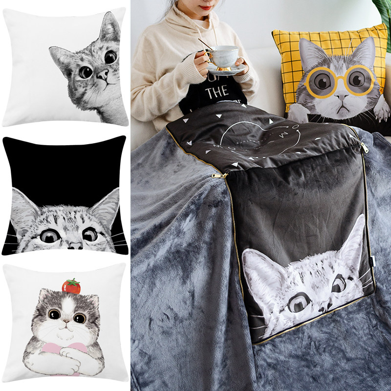 卡通猫抱枕被子两用车载抱枕毯二合一加厚珊瑚绒办公室汽车内定制,淘宝优惠券,粉丝福利购,淘宝优惠卷