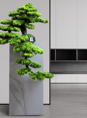 面仿真2024030迎松盆景摆件新中式客客厅茶室几禅意办公玄关桌造