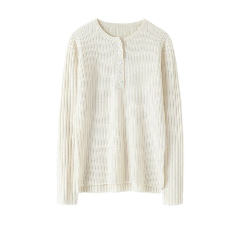 穿千遍也不腻!软糯百搭纽扣坑条羊绒衫女纯羊绒毛衣针织打底衫,淘宝优惠券,粉丝福利购,淘宝优惠卷