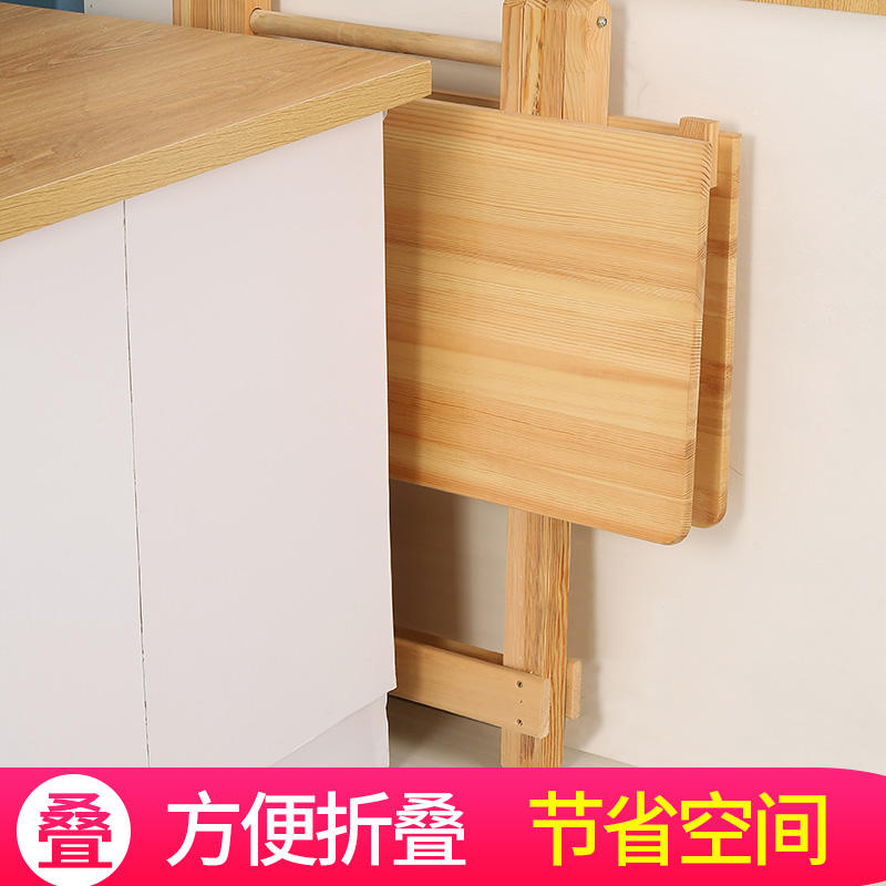 松木便携式实木折叠桌餐桌家用简易小桌子吃饭户外摆摊收纳学习桌 - 图2