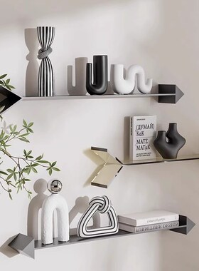 网红小户型几何套k装艺术摆件现代极简大平层书房大班台书架装饰