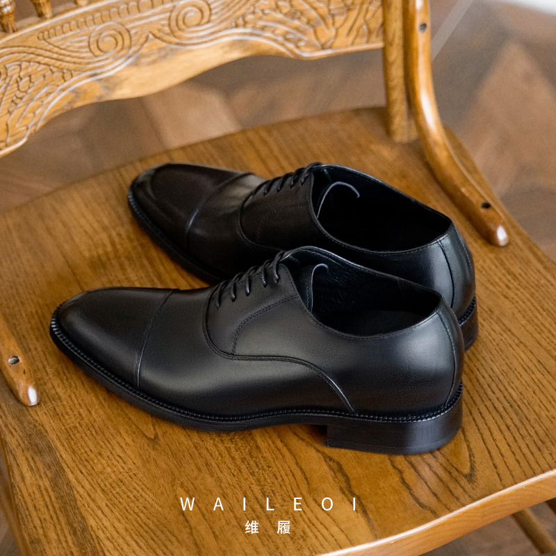 增高牛津三接头皮鞋男6cm内增高男士皮鞋英伦商务装结婚男鞋 - 图3