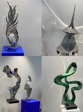 不锈钢雕塑几何镜子抽象金属雕塑装饰品酒店大堂广场售楼处地标雕