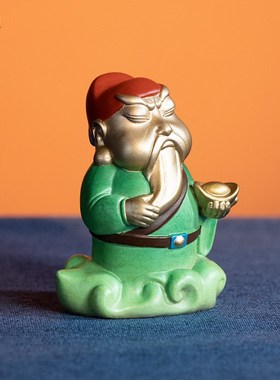 中式小关公铜摆件家居装饰品客厅玄关书桌办公室乔迁新居