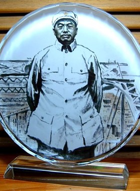 彭德怀摆设纪念品模型八一礼品工艺品收藏品礼物十大元帅水晶摆件