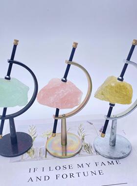 金属地球仪金色矿标矿石水晶球展示架原石收藏底座支架装饰摆件