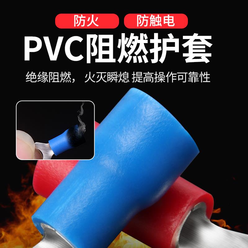 紫铜SV冷压端子欧式叉型预绝缘接线端子叉形Y/U铜线耳鼻快接端头 - 图2