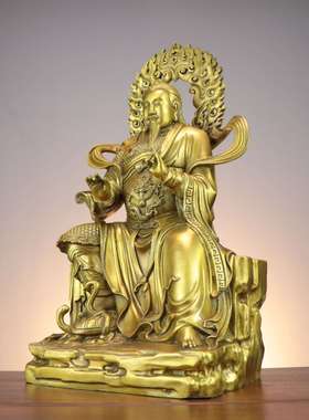 铜玄天上帝 真武大帝 祖师神像摆件家居玄武大帝铜像工艺品摆件