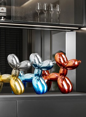 热销气球狗小摆件创意电镀公仔客厅家居装饰品电视柜酒柜桌面紫色