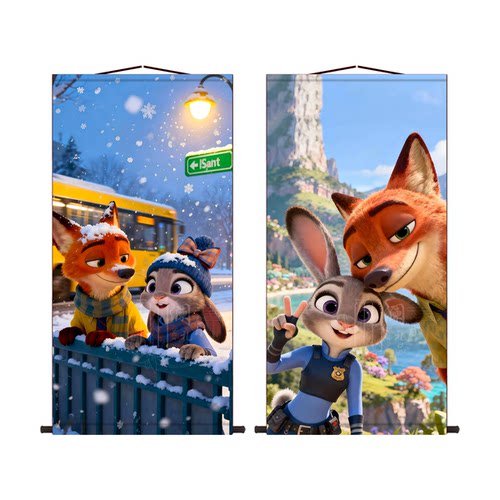 疯狂动物城Zootopia 2动画电影海报装饰画客厅卧室酒店儿童房挂画 - 图3