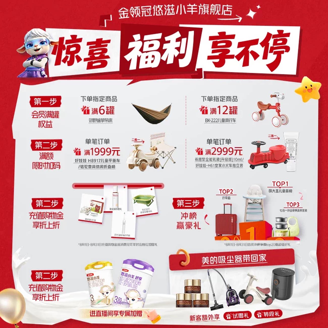 【0元试喝】伊利金领冠悠滋小羊舒享3段1-3岁配方羊奶粉130g*1罐